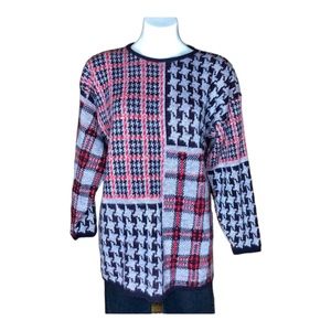 AMERICAN PRIDE Vintage Pullover Sweater Plaid Stripe Flag Womens Large